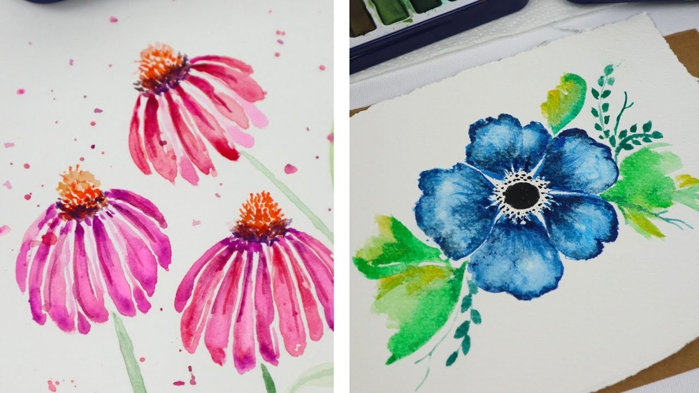 Beginner Watercolor Painting Ideas Flowers