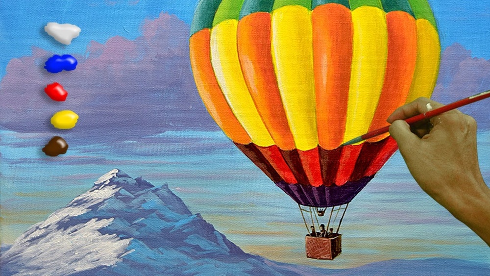 How to Paint a Hot Air Balloon Acrylic