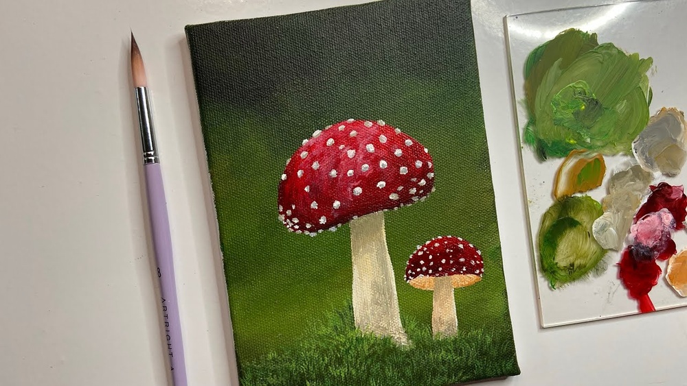 How to Paint a Mushroom With Acrylics