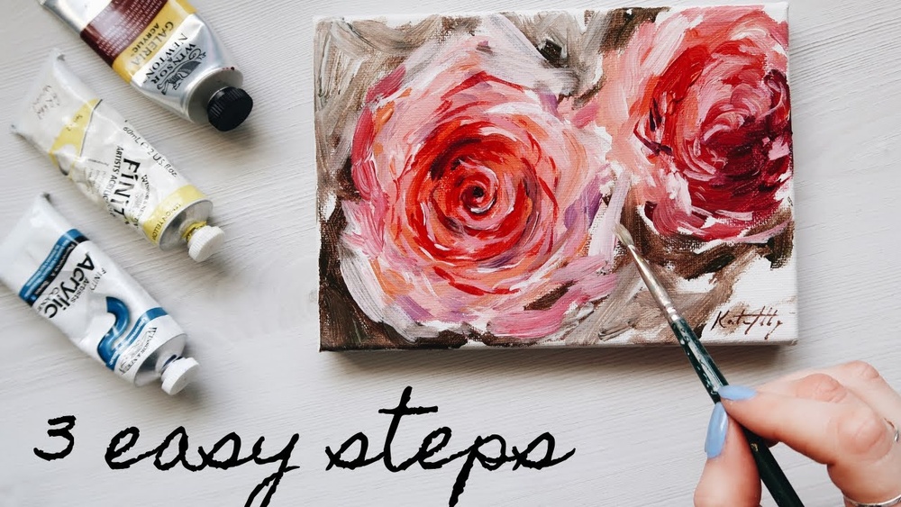 How to Paint a Rose With Acrylic Paint