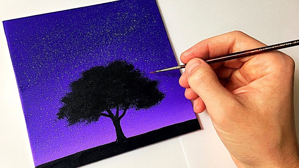 Night Sky Painting Ideas Acrylic