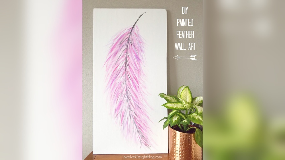 How to Paint a Feather for Wall Art Diy