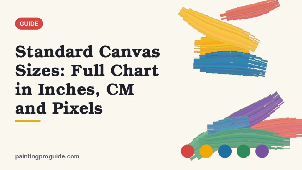Standard Canvas Sizes: Full Chart in Inches, CM and Pixels